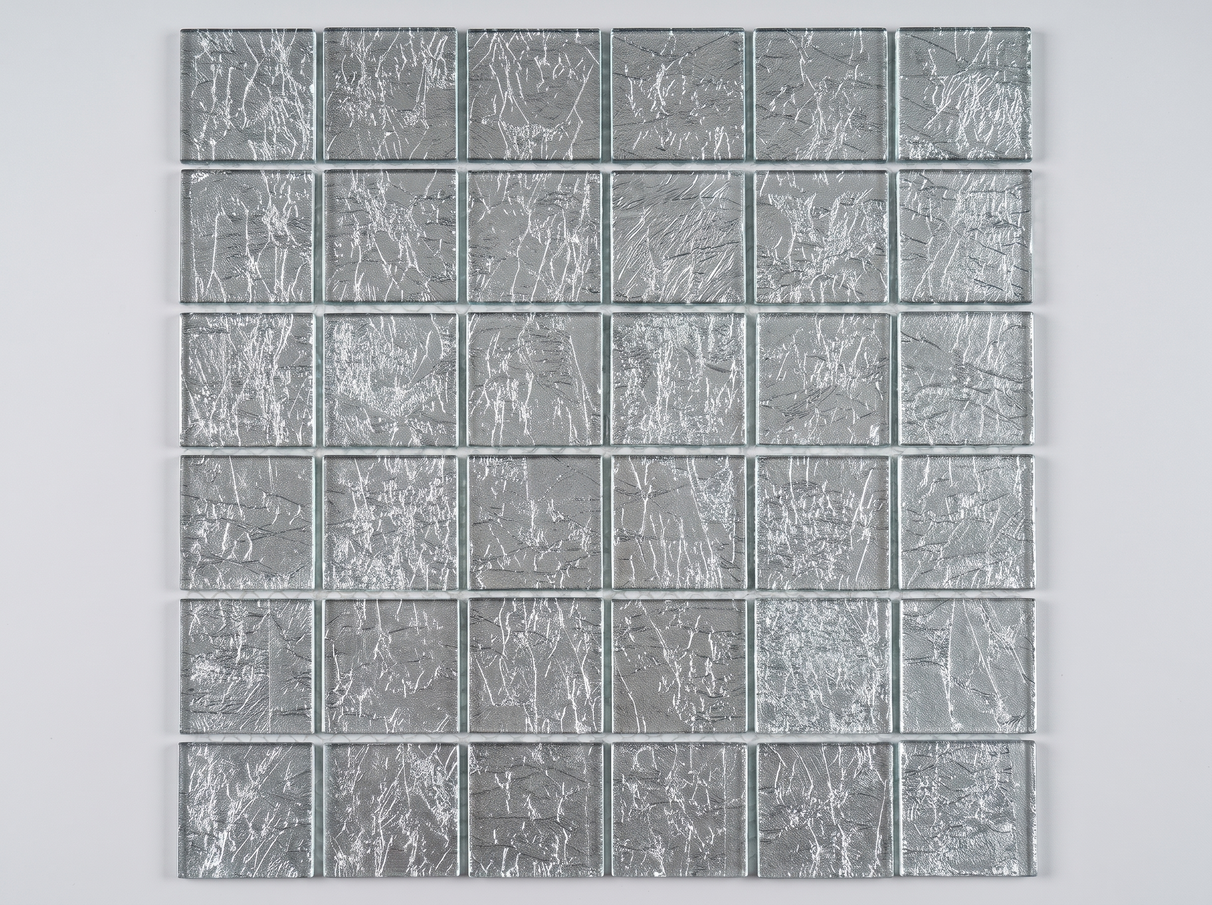 Glasmosaik Lille Gold Metalloptik 48×48x6 mm Silber